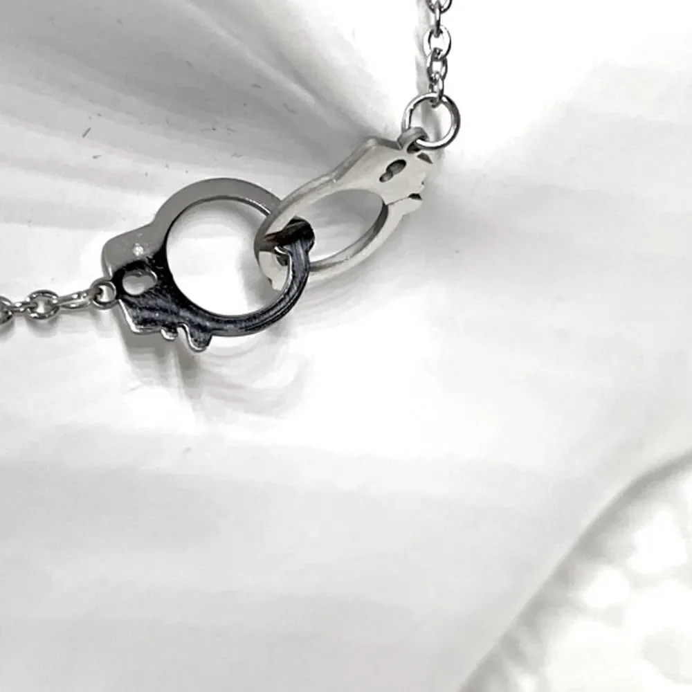 “Freedom” Handcuffs Necklace & Bracelet Custom Set l Stainless Steel l Inscribed